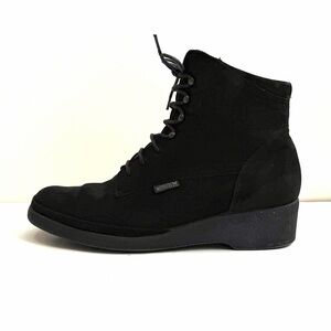 Mephisto Petula Air Jet Lace Up Wedge Ankle Boots Black Suede Size 10